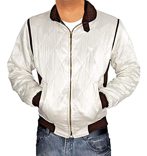 white satin bomber jacket