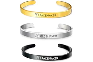 RENYILIN 3PCS Stainless steel cuff bracelet Medical alert ID Emergency first Aid bracelet