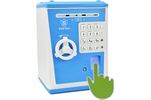 Lyght Kids Safe Bank with Fingerprint Password Talking ATM Piggy Bank for Real Money Toy Gift for 5-14 Years Old Boys Girls