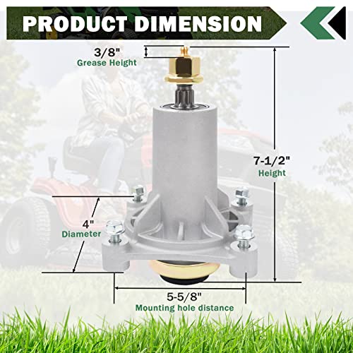 CheeMuii Assembly for 532187292 587125401 Husqvarna YTH24V48 YTA18542 587820301 532192870 532187281 539112057 Dixon Craftsman Deck Spindle 42 46in 48in 54in Lawn Mower Deck Bolt Tapped Zerk 2 Pack