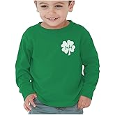 Tstars Boys St. Patrick's Day Shirt - Construction Trucks Design Lucky Clover Toddler Kids Long Sleeve Tee