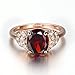 Yoursfs Sparkle Red Crystal Rings for Women 18K Rose Gold Plated Jewelry Rings Wedding CZ Rings for Bridal