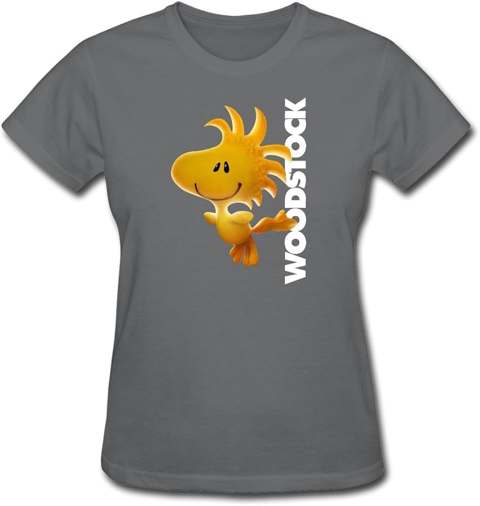 Jiaso Women's Cartoon Peanuts Woodstock Tees