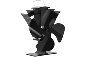 TOMERSUN Wood Stove Fan 4 Blades Fireplace Fan Silent Heat Powered Wood Burner Fan for Log Burner/Fireplace/Burning Stove