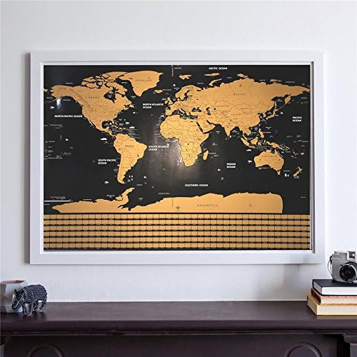 LEPAKSHI Scratch Map Travel Map Personalized Deluxe Home World Map Poster Vacation National Geographic World Map Wall Sticker Art Paint Black