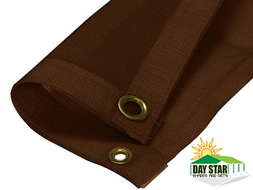 DAY STAR SHADES 8X16 (Brown) HD Mesh Tarp Net Sun Shade Fence Screen Patio Canopy Top