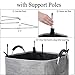 Large Collapsible Laundry Hamper Bag with Handles, 15 x 15 x 26 Inches Foldable Clothes Basket for Washing Storage