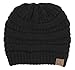 BYSUMMER C.C Warm Soft Cable Knit Skull Cap Slouchy Beanie Winter Hat (3pcs set, black/natural grey/mint)