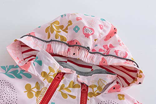 benetia Gilrs Outdoor Cotton Lined Light Windbreaker Jacket with Hood Zip Up Size 2t