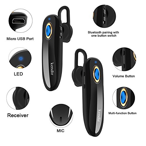 kendir Bluetooth Headset, V4.1 Wireless Bluetooth Earpiece Lightweight