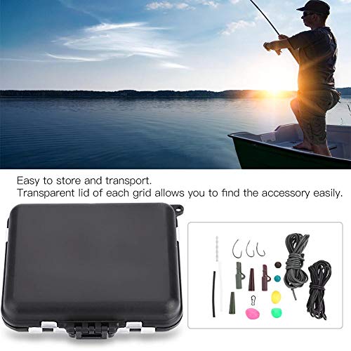 Alomejor Karpfen Angelgeräte Set Angeln Werkzeug Box Set mit Gewichte Clips Köder Nadeln Haken Swivel Rig Kit für… – Bild 7