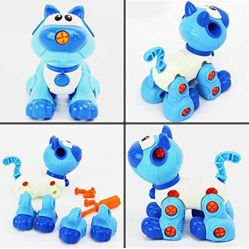 Dinosaur Toys, Take-A-Part Toys with Tools, Large 8L Storage Box,STEM Learning Construction Engineering Toy, Building Play Set,Cat Dog Figure for Kids Boys Girls Toddlers Age 3-10 Years Old, Pack Of 6