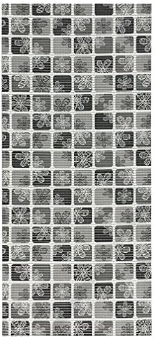 2-feet X 4-feet Foam Rubber Runner Rug | Grey Floral Mosaic Design Modern Floor Runner 2X4