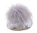 Arctic Paw Slippers for Women - Fleece Lined with Faux Fur Pompoms, Grey, 7-8