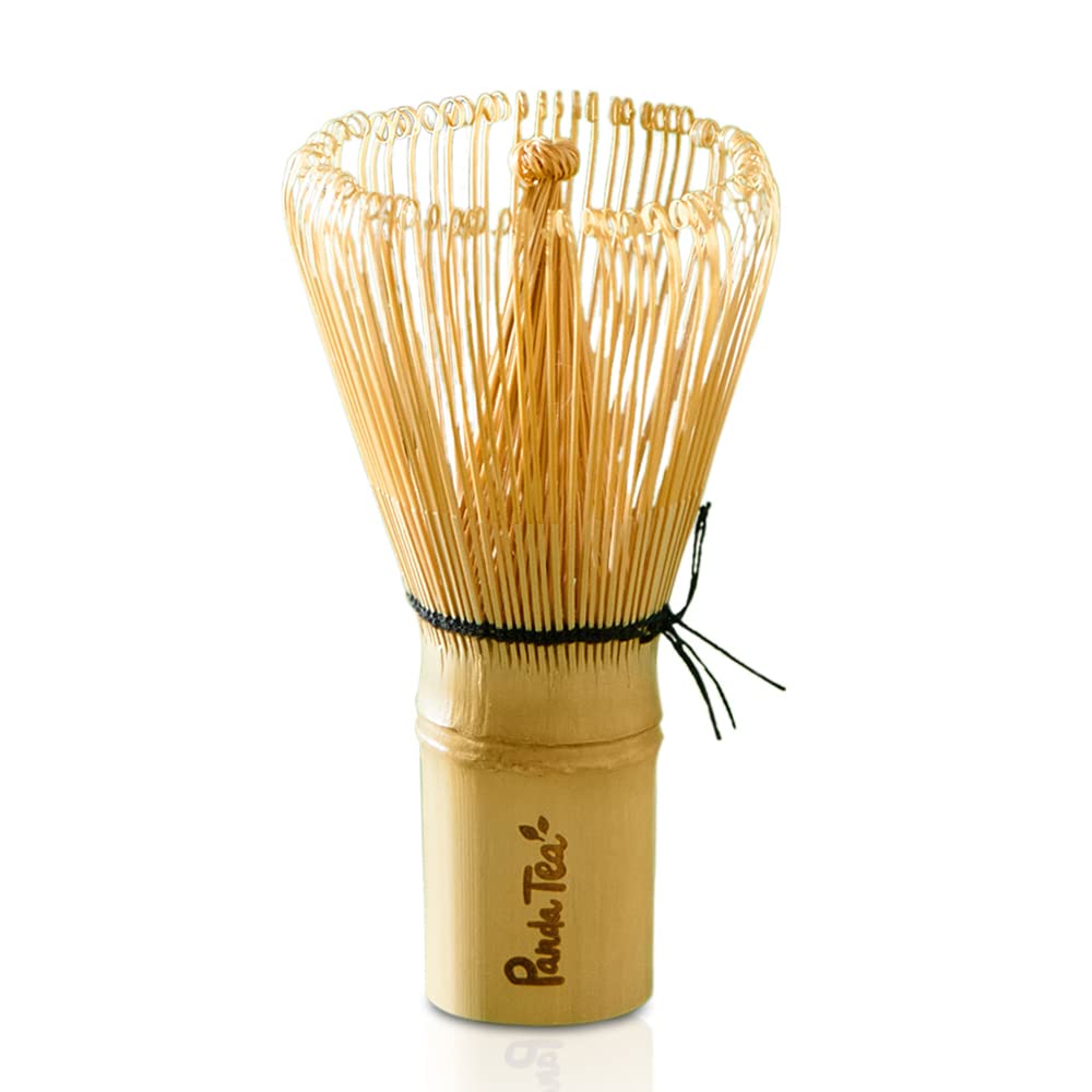 Panda Tea Bamboo Matcha Whisk | A Perfect Matcha Accessory For Matcha Preparation | The Traditional Japanese Chasen Bamboo Whisk Contains 100 Stems