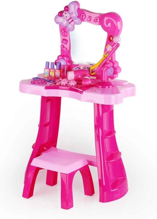 Duofenlh Niña Princesa tocador de Mesa Espejo Música Micrófono Set Juguetes para niños Regalo de cumpleaños: Amazon.es: Hogar