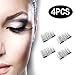 New Dual Magnetic False Eyelashes - HOBO (4 Pieces) Ultra Thin 3D Fiber Reusable Best Fake Lashes Extension for Natural, Perfect for Deep Set Eyes & Round Eyes