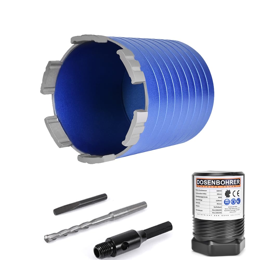 M16 Turbo Diamond Socket Countersink 82 mm with Hexagonal | 95 mm Usable Length | 6 Diamond Segments | Diamond Core Drill Bit with Centring Drill, for Concrete, Masonry, Brick, Poroton, Plaster — image 1