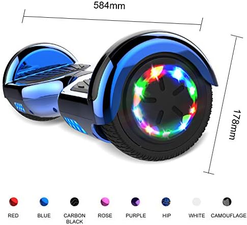GeekMe Gyropode 6.5 Pouce Hoverboard électrique Auto-équilibré Bluetooth Intégré Moteur 700W pour Enfants et Adultes