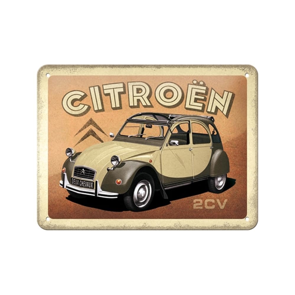 Nostalgic-Art Retro Tin Sign 15x20cm Citroen - 2CV - Gift Idea For Citroen Accessories Fans Metal Vintage Design