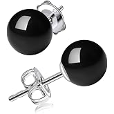 3/4/5/6/8/10/11mm Black Pearl Stud Earrings for Women - 925 Sterling Silver Hypoallergenic Earrings Jewelry Gift