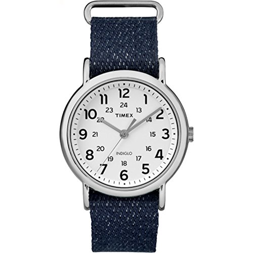 Timex Unisex TW2R106009J Weekender Dark Blue Denim Slip-Thru Strap Watch