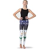 Alexandra Collection Womens Holiday Snowman Printed Athletic Workout Leggings Snowman Medium
