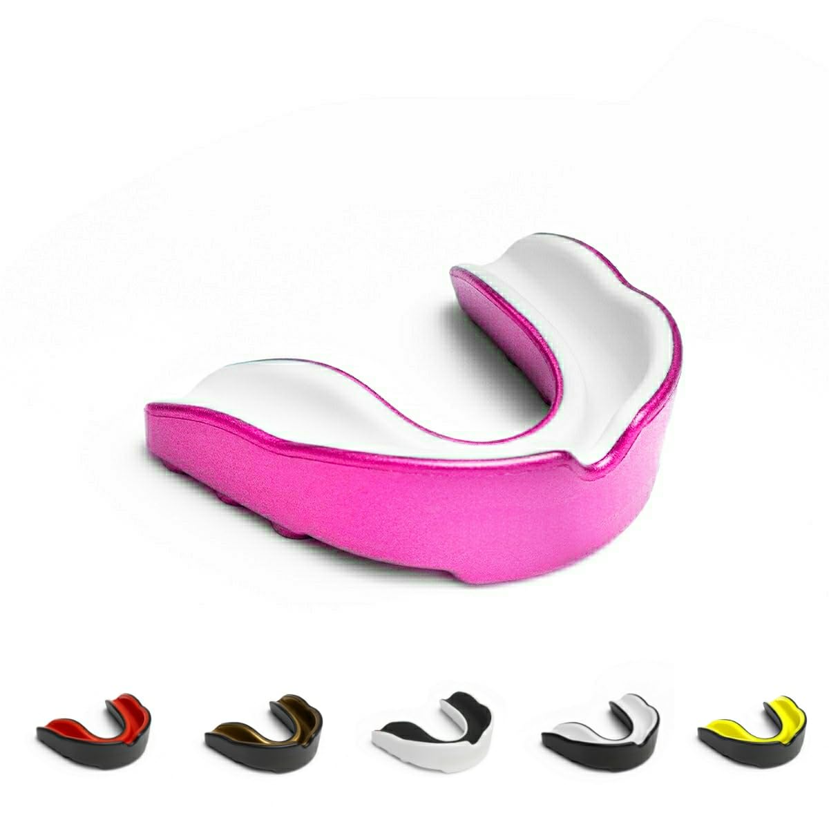 ARSTORMS Sports Mouth Guard Adults and Junior Gum Shield with case Mouth Guard for Jaw Protection in Contact Sports Boxing MMA Rugby Football Hockey Martial Arts (Junior Below 11 Years, Pink/White)