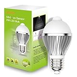 iRainy E27 5W LED Infrared Motion Sensor Pir Light Bulb Lamp Auto Switch Stairs Light (Cold Light)