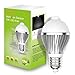 iRainy E27 5W LED Infrared Motion Sensor Pir Light Bulb Lamp Auto Switch Stairs Light (Cold Light)