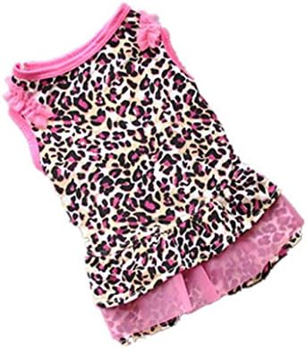 Ninasill ღ ღ Cute Leopard Summer Pet Puppy Dress Small Dog Cat Pet Clothes Apparel