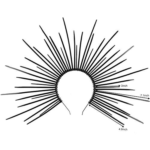 Fantherin Mary Halo Crown Headband Goddess Zip Tie Spiked Halo Crown Halloween Costume Headpiece Headdress for Cosplay Party