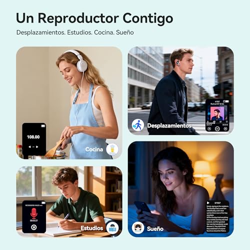 AGPTEK Reproductor MP3 Bluetooth 5.4, 1.8" Reproductor MP3 Metal Portátil, Altavoz Integrado y Radio FM, MP3 de Niños Botones Táctiles, Sin Memoria Interna, Externo hasta 128GB (0 GB)