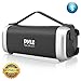 Pyle Wireless Portable Bluetooth Speaker - 200 Watt Power Rugged Compact Audio Stereo System - Rechargeable Battery, 3.5mm AUX Input Jack, FM Radio, MP3, Micro SD and USB Reader - PBMSQG12,BLACK