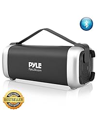 Pyle altavoz Bluetooth portátil inalámbrico   200 W de potencia resistente sistema de audio caja de sonido estéreo compacto   batería recargable, AUX Entrada Jack de, Radio FM, MP3, lector de Micro SD y USB   pbmsqg12