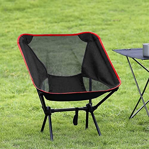 Cadeira Camping, GODREAM Cadeira Dobravel para Acampamento, com Bolsa de Transporte, Estrutura de Aço Carbono e Tecido Poliéster Resistente Premium, Suportar Até 150 kg, Portatil para Pesca (Preto)