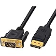 DisplayPort to VGA, SIXSPACE DisplayPort to VGA Adapter 6 Feet DP to VGA Cable Connects DP Port from Desktop or Laptop to Mon