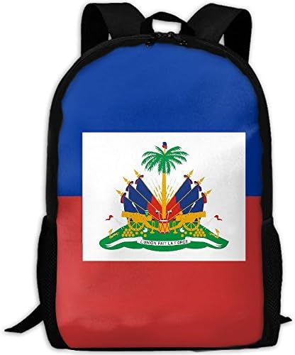 Haiti Sacred Flag Oxford Backpacks For Adults Traveling Backpacks Full Print Fashion Fit Camping Rucksack Pack,Casual Large College School Daypack