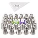 Russian Piping Tips - 49 Piece Cake Baking Supplies - Decorating Set - 27 Icing Nozzles (includes 4 Sphere Ball Icing Tips) + 20 Pastry Disposable Bags & 2 Couplers - Extra Large Decoration Kit