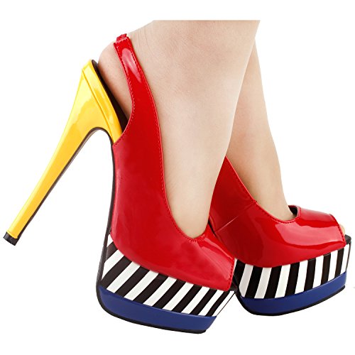 SHOW-STORY-Glam-Stripe-Peep-Toe-Slingback-Stiletto-Double-Platform-Dress-PumpLF80905