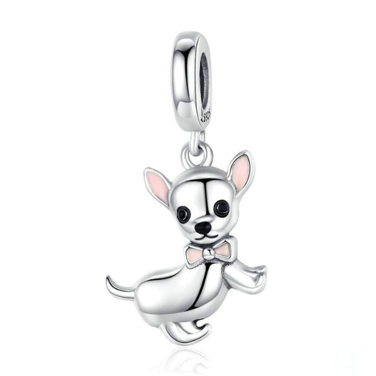 YASHUO Jewellery 925 Sterling Silver Charms Animal Charm Bead Dog Charms for Bracelets (F)