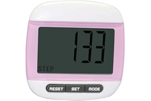 KOWAKU Pedometer for Walking Accurate Step Counter Simple Clip on with Digital Display Electronic Pedometer Step Counters for Men Women Jogging, Pink