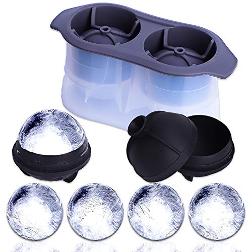 Ice Cube Mold, ExtraLarge Ice Mold, Whiskey Ice Ball Mold, 2+1 Set (4