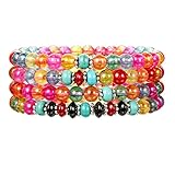 Thunaraz Buddhist Mala Prayer Beads 108 Meditation Healing Multilayer Bracelet Necklace for Women Color