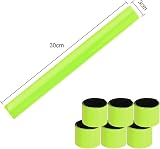 URAQT Reflective Strips 16 Pcs Snap Band Wrist/Ankle Safety Bands Green view 2
