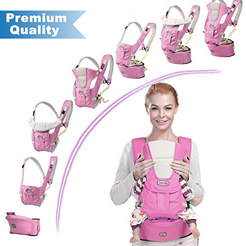 BABY CARRIER with HIP SEAT for 0-36 Months Ergonomic Baby Carrier
Hiking Backpack Up to 50 Pounds Adjustable Pink and Blue Baby Carrier
with Large Pocket 4 Positions for Infant Toddler (pink) BABY CARRIER with HIP SEAT for 0-36 Months Ergonomic Baby Carrier
Hiking Backpack Up to 50 Pounds Adjustable Pink and Blue Baby Carrier
with Large Pocket 4 Positions for Infant Toddler (pink)