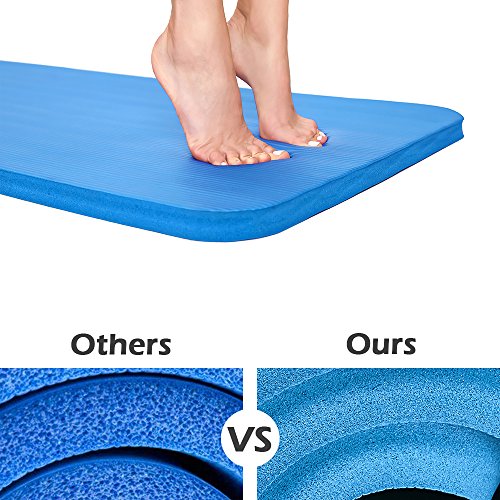 Easthills Fitness 71" x 24" Extra Thick 1 Inch Yoga and Exercise Mat with Elastic Strap for Gym, Workout, Physical Therapy, Pilates.
