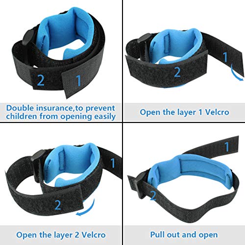 JINSEY Baby Child Anti Lost Wrist Link Safety Harness Strap Rope Leash Walking Hand Belt Band Wristband for Toddlers, Kids (2.5m Blue)