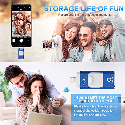 iPhone Photo Stick for iPhone USB Flash Drive 128GB Memory Stick Backup Drive OTG Smart Android Type C USB Phone Thumb Drive Memory Stick iPad Storage USB 3.0 Flash Drive iPhone Jump Drive QARFEE - Thumbnail 6