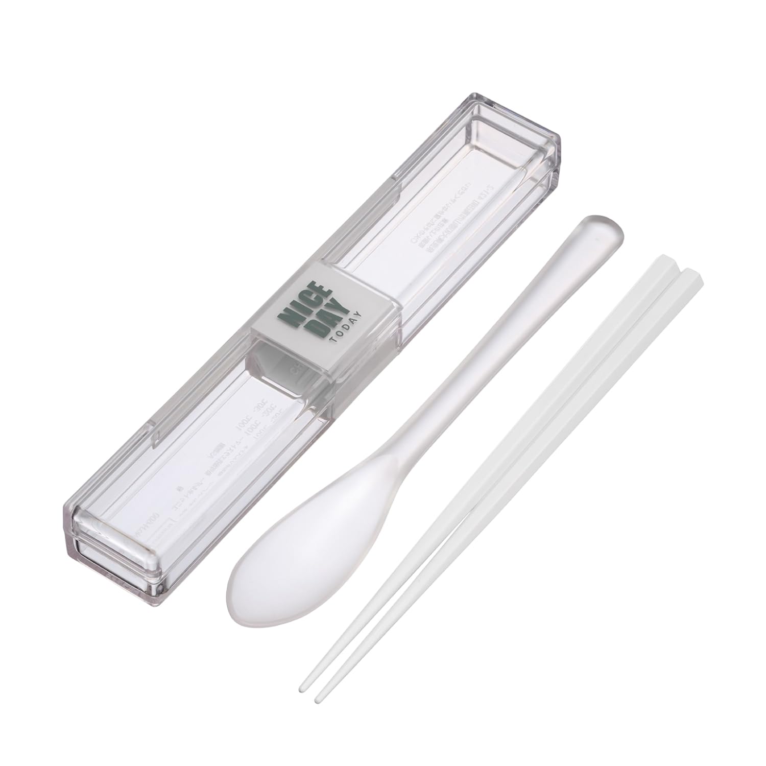 岩崎工業 スプーン ・ 箸セット 18cm ホワイト とっても強いケース入り H-600 WH商品画像